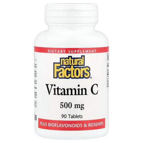 네츄럴 펙터스 Natural Factors, 비타민C, 500mg, 90정 상품 이미지