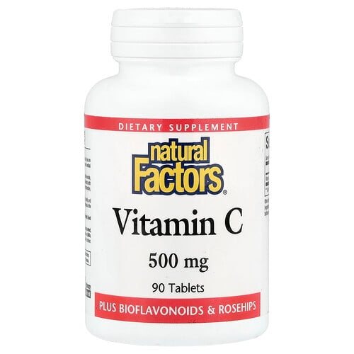 네츄럴 펙터스 Natural Factors, 비타민C, 500mg, 90정 상세 이미지
