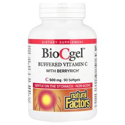 네츄럴 펙터스 Natural Factors, BioCgel™, BerryRich® 함유 완충형 비타민C, 소프트젤 90정