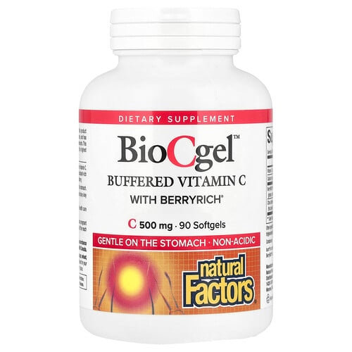네츄럴 펙터스 Natural Factors, BioCgel™, BerryRich® 함유 완충형 비타민C, 소프트젤 90정 상세 이미지