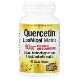 네츄럴 펙터스 Natural Factors, 퀘르세틴 LipoMicel 매트릭스, 250mg, 액상 소프트젤 60정