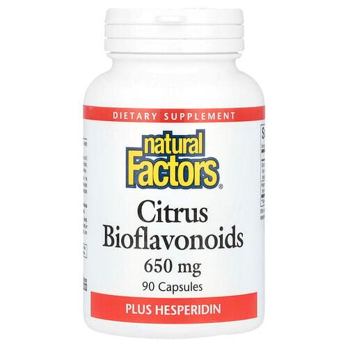 네츄럴 펙터스 Natural Factors, 헤스피리딘 함유 시트러스 바이오플라보노이드, 650mg, 캡슐 90정 상품 이미지