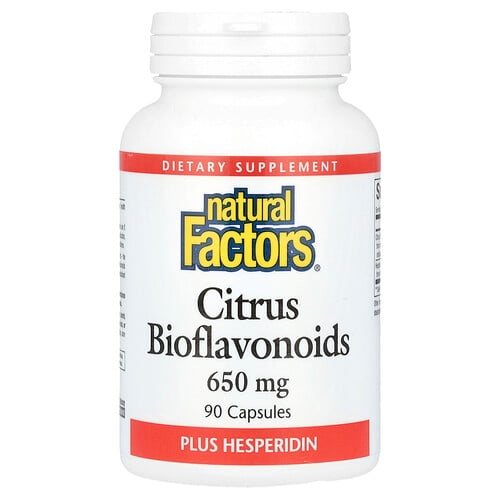 네츄럴 펙터스 Natural Factors, 헤스피리딘 함유 시트러스 바이오플라보노이드, 650mg, 캡슐 90정 상세 이미지