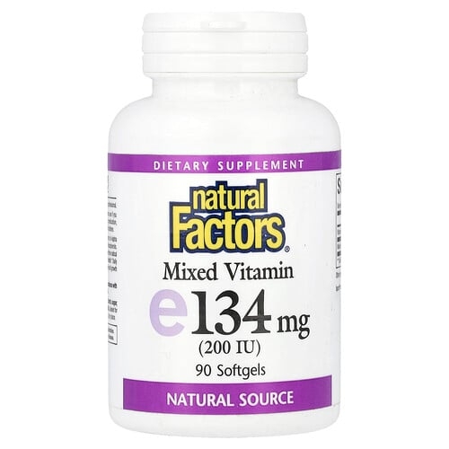 네츄럴 펙터스 Natural Factors, 혼합 비타민E, 134mg(200IU), 소프트젤 90정 상세 이미지
