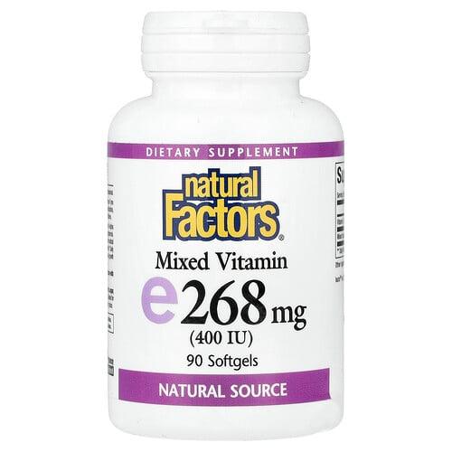 네츄럴 펙터스 Natural Factors, 혼합 비타민E, 268mg(400IU), 소프트젤 90정 상품 이미지
