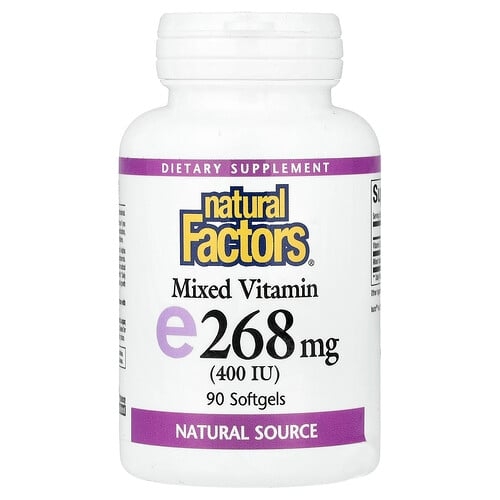네츄럴 펙터스 Natural Factors, 혼합 비타민E, 268mg(400IU), 소프트젤 90정 상세 이미지