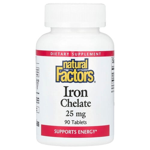 네츄럴 펙터스 Natural Factors, 철분 킬레이트, 25mg, 90정 상세 이미지