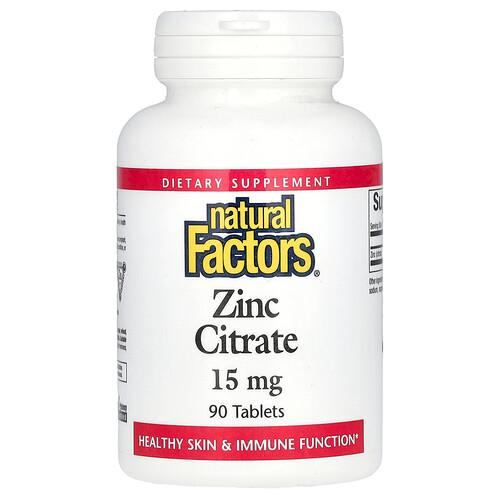 네츄럴 펙터스 Natural Factors, 시트르산아연, 15mg, 90정 상품 이미지