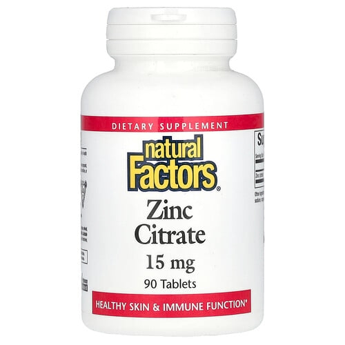 네츄럴 펙터스 Natural Factors, 시트르산아연, 15mg, 90정 상세 이미지