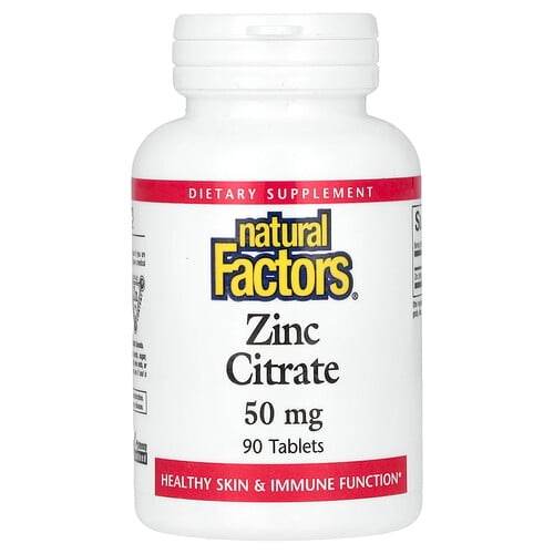 네츄럴 펙터스 Natural Factors, 구연산 아연, 50mg, 정제 90정 상세 이미지