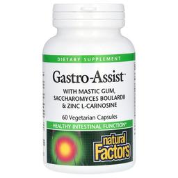 네츄럴 펙터스 Natural Factors, Gastro-Assist™, 매스틱 검, 사카로미세스 보울라디 및 아연 L-카르노신 함유, 베지 캡슐 60정