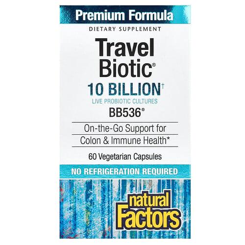 네츄럴 펙터스 Natural Factors, Travel Biotic, BB536, 100억CFU, 베지 캡슐 60정 상품 이미지