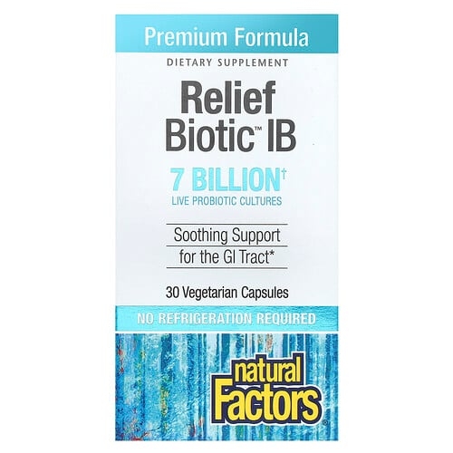 네츄럴 펙터스 Natural Factors, ReliefBiotic IB, 70억, 베지 캡슐 30정 상세 이미지