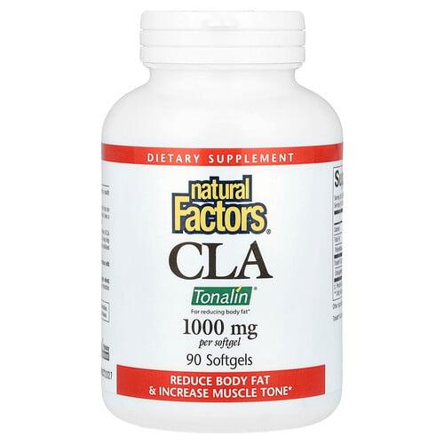 네츄럴 펙터스 Natural Factors, CLA, 1,000mg, 소프트젤 90정 상품 이미지