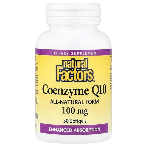 네츄럴 펙터스 Natural Factors, 코엔자임 Q10, 100mg, 소프트젤 30정 상품 이미지