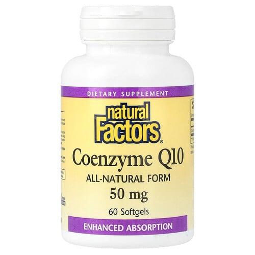 네츄럴 펙터스 Natural Factors, 코엔자임 Q10, 50mg, 소프트젤 60정 상품 이미지
