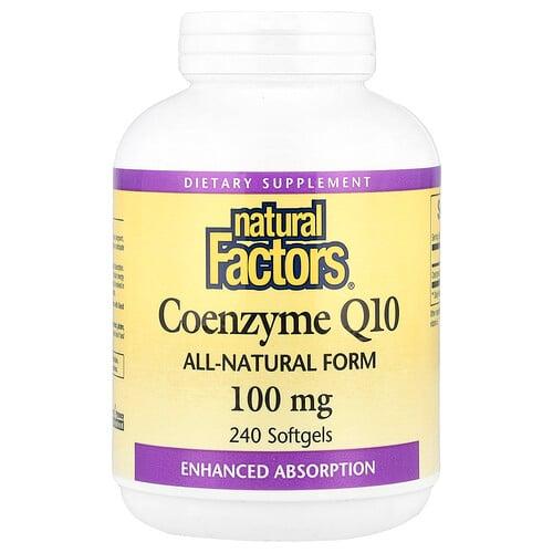 네츄럴 펙터스 Natural Factors, 코엔자임 Q10, 100mg, 소프트젤 240정 상품 이미지