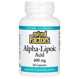 네츄럴 펙터스 Natural Factors, 알파리포산, 400mg, 캡슐 60정
