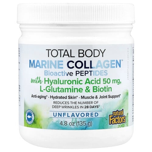 네츄럴 펙터스 Natural Factors, Total Body Marine Collagen™, 생체활성 펩타이드, 무맛, 135g(4.8oz) 상세 이미지
