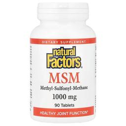 네츄럴 펙터스 Natural Factors, MSM, 1,000mg, 90정