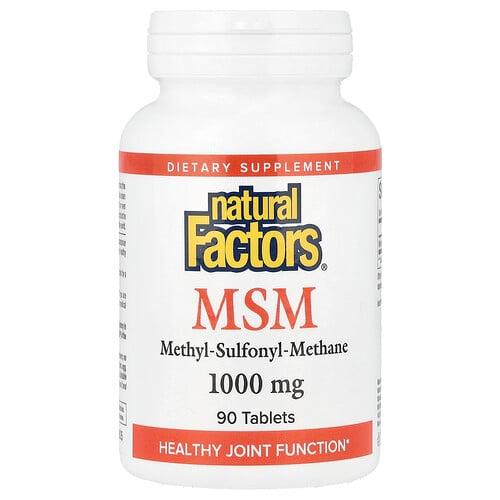 네츄럴 펙터스 Natural Factors, MSM, 1,000mg, 90정 상품 이미지