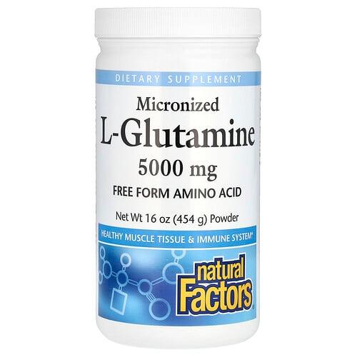 네츄럴 펙터스 Natural Factors, 미분화 l-글루타민 분말, 5,000mg, 454g(16oz) 상품 이미지