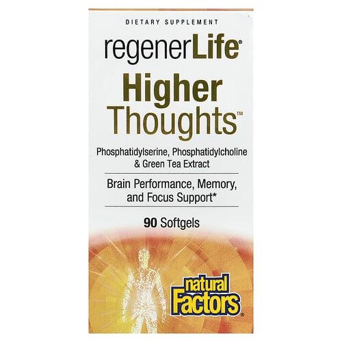 네츄럴 펙터스 Natural Factors, RegenerLife®, Higher thinks™, 소프트젤 90정 상품 이미지