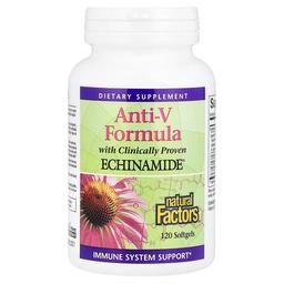 네츄럴 펙터스 Natural Factors, 안티-V 포뮬라, 임상 검증된 Echinamide® 함유, 소프트젤 120정