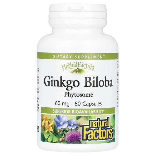 네츄럴 펙터스 Natural Factors, 은행나무, 파이토솜, 60mg, 캡슐 60정 상세 이미지