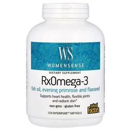 네츄럴 펙터스 Natural Factors, WomenSense®, RxOmega-3, Enteripure™ 소프트젤 120정