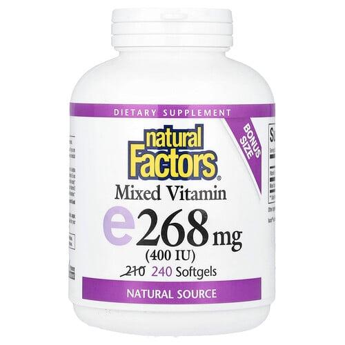 네츄럴 펙터스 Natural Factors, 혼합 비타민E, 268mg(400IU), 소프트젤 240정 상품 이미지