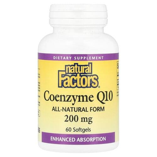 네츄럴 펙터스 Natural Factors, 코엔자임 Q10, 200mg, 소프트젤 60정 상품 이미지