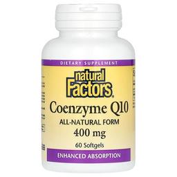 네츄럴 펙터스 Natural Factors, 코엔자임 Q10, 400mg, 소프트젤 60정