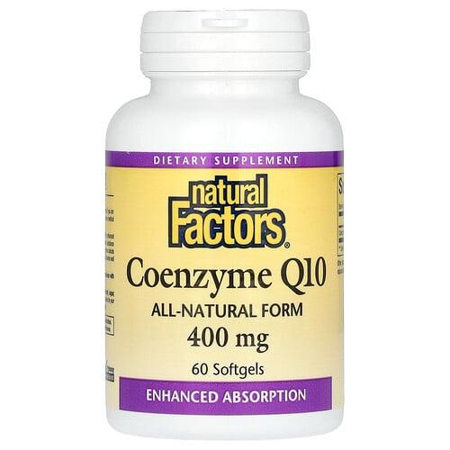 네츄럴 펙터스 Natural Factors, 코엔자임 Q10, 400mg, 소프트젤 60정 상품 이미지