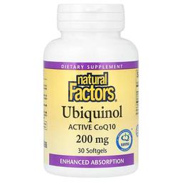 네츄럴 펙터스 Natural Factors, 유비퀴놀, 200mg, 소프트젤 30정