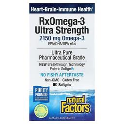 네츄럴 펙터스 Natural Factors, Rx오메가-3, 소프트젤 60정(소프트젤 1정당 1,570mg)
