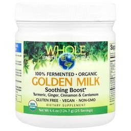 네츄럴 펙터스 Natural Factors, Whole Earth & Sea®, 골든 밀크 수딩 부스트, 124.7g(4.4oz)