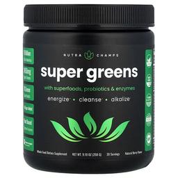 뉴트라챔스 NutraChamps, 슈퍼 푸드, 프로바이오틱, 효소 함유 슈퍼 그린, 천연 베리 맛, 258g(9.10oz)