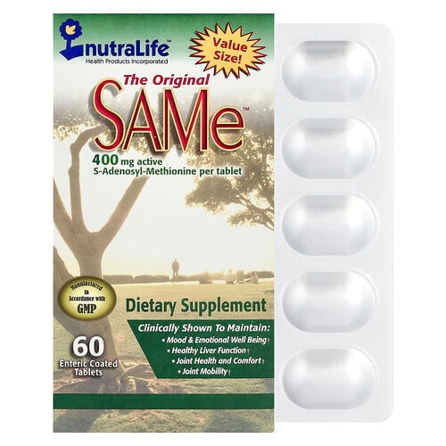 뉴트라라이프 NutraLife, SAMe, 400mg, 장용성 정제 60정 상세 이미지
