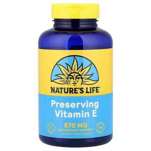 네츄럴 라이프 Nature's Life, 비타민E, 670mg(1,000IU), 소프트젤 100정 상품 이미지