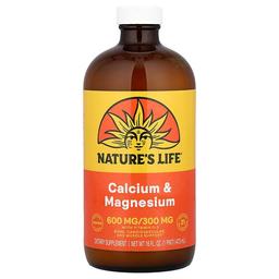 네츄럴 라이프 Nature's Life, 칼슘 및 마그네슘, 천연 오렌지, 474ml(16fl oz)