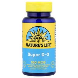 네츄럴 라이프 Nature's Life, 슈퍼 D-3, 100mcg, 소프트젤 100정