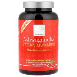 뉴 노르딕 US New Nordic, Ashwagandha™ 비건 구미젤리, 망고/복숭아, 구미젤리 60개