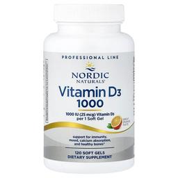 노르딕 네츄럴 프로페셔날 Nordic Naturals, 비타민D3, 1000mcg(1,000IU), 소프트젤 120정