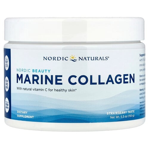 노르딕 네츄럴 프로페셔날 Nordic Naturals, 노르딕 뷰티, 비타민C 함유 해양 콜라겐, 딸기 맛, 150g(5.3oz) 상세 이미지