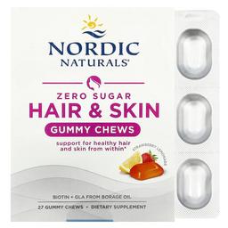 노르딕 네츄럴 프로페셔날 Nordic Naturals, 무설탕 모발 & 피부 구미 츄, 딸기 레모네이드, 구미 츄 27개