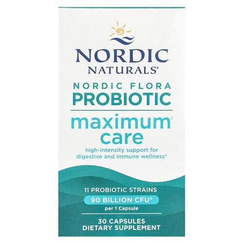 노르딕 네츄럴 프로페셔날 Nordic Naturals, Nordic Flora 프로바이오틱, 맥시멈 케어, 900억CFU, 캡슐 30정 상품 이미지