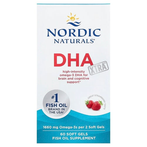 노르딕 네츄럴 프로페셔날 Nordic Naturals, DHA Xtra™, 딸기 맛, 소프트젤 60정 상세 이미지