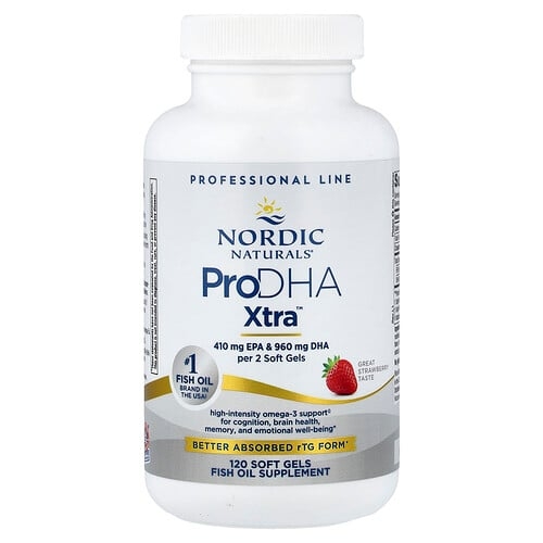 노르딕 네츄럴 프로페셔날 Nordic Naturals, ProDHA Xtra™, 딸기 맛, 소프트젤 120정 상세 이미지