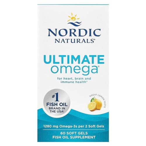 노르딕 네츄럴 프로페셔날 Nordic Naturals, Ultimate Omega, 레몬, 소프트젤 60정(소프트젤 1정당 640mg) 상세 이미지